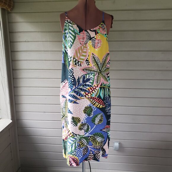 Cynthia Rowley Tropical Print Linen Dress Size 14 - Picture 2 of 10